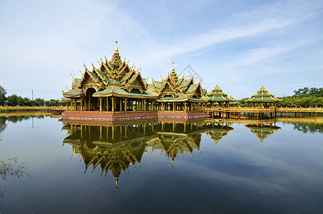 曼谷古代城市开明文化馆 曼谷城市天空蓝色文化宗教建筑学公园反射寺庙情调图片