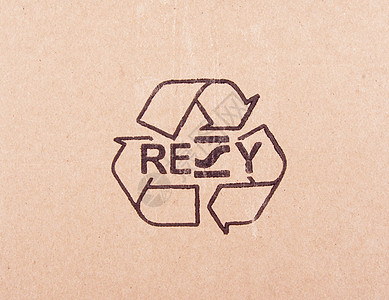 撕出带有回收符号的纸板碎片瓦楞白色生态棕色材料产品脊状纸盒肋骨零售图片
