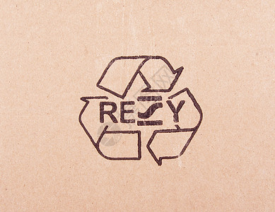 撕出带有回收符号的纸板碎片瓦楞白色生态棕色材料产品脊状纸盒肋骨零售图片