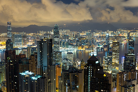 维多利亚山峰的香港场景商业旅行天空办公室景观天际金融城市建筑图片