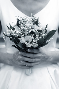 婚礼花束女士裙子新娘婚姻女性已婚白色戒指紫色传统图片