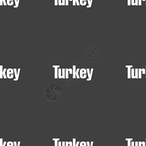 土耳其标志 灰色背景上的无缝模式 韦克托国家城市火鸡建筑加拉塔海豹景观城堡打印橡皮图片