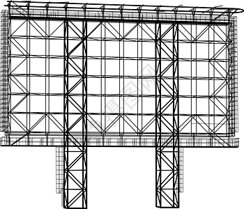 钢结构广告牌的轮廓 它制作图案矢量广告商业酒吧横幅城市宣传木板海报插图展示图片