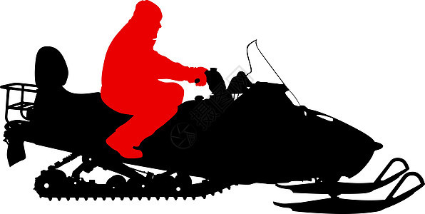 在白色背景上的剪影雪地车 它制作图案矢量闲暇行动机器力量车辆摩托骑士驾驶越野赛运输图片