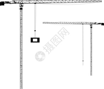 在建筑起重机上的剪影 它制作图案矢量图片