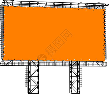 钢结构广告牌的轮廓 矢量图酒吧木板街道城市金属宣传插图横幅公告展示图片