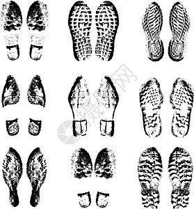 收藏印记鞋底鞋黑色轮廓 它制作图案矢量个性打印行动脚步跑步烙印衣服鞋类插图鞋印图片