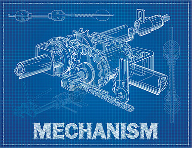 附有标题的机制插图图片