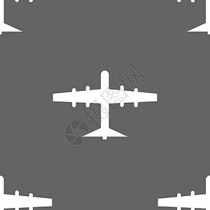 平面图标标志 灰色背景上的无缝模式 韦克托天空速度插图电子邮件旅行邮政航空玩具物理运输图片