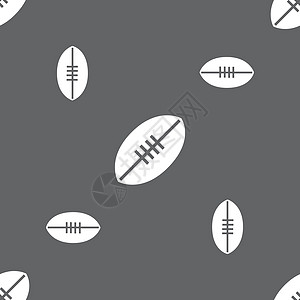美式足球图标标志 灰色背景上的无缝模式 韦克托闲暇游戏猪皮椭圆形竞赛椭圆艺术皮革联盟蕾丝图片