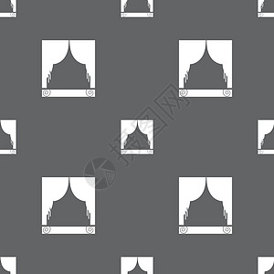 窗帘图标标志 灰色背景上的无缝模式 韦克托电影大厅纺织品戏剧卡通片剧院家庭奢华插图面纱图片