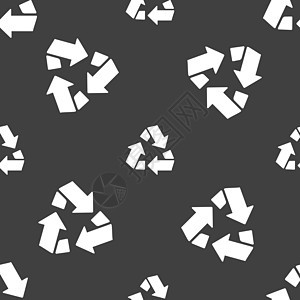 回收图标标志 灰色背景上的无缝模式 韦克托生态行星世界环境按钮垃圾桶植物生物黑色垃圾图片