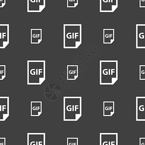 文件 GIF 图标符号 灰色背景上的无缝模式 韦克托标识文档协议技术横幅网络插图白色电脑照片图片