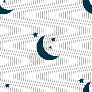 月亮图标标志 具有几何纹理的无缝模式 韦克托陨石卫星月光天文学天空就寝星系场景行星时间图片