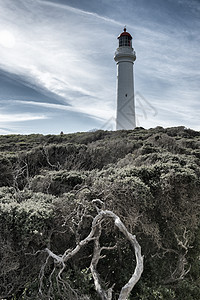 斯普利特点灯塔 在Aireys插座安全建筑海洋假期房子海滩海岸历史性海岸线蓝色图片
