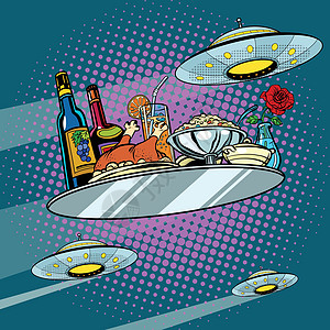 飞来飞去的晚餐盘和UFO图片