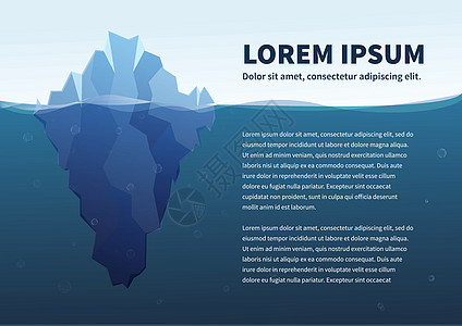 带有 texta4 大小模板的海洋概念插图中的大冰山图片