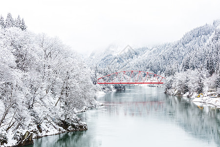 红桥冬季景观图片