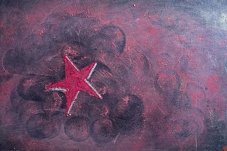 红星月光庆典红色粉笔装饰品黑板反射图片