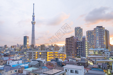 东京天树游客商业吸引力日出天空晴空天际浅草办公室旅行图片