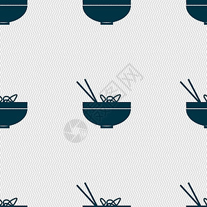 意大利面图标标志 具有几何纹理的无缝模式 韦克托筷子美食用具插图菜单营养午餐工具拉面面条图片