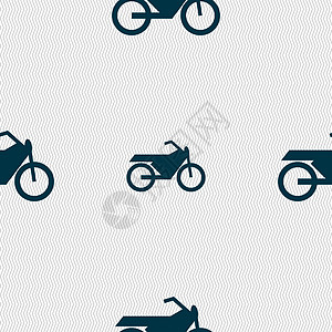 摩托车图标标志 具有几何纹理的无缝模式 韦克托圆形自行车黑色车轮绘画运输空白剪影网站徽章图片