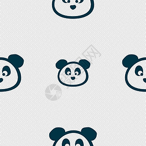 泰迪熊图标标志 具有几何纹理的无缝模式 韦克托网站卡通片剪贴快乐插图玩具苗圃动物毛皮孩子图片