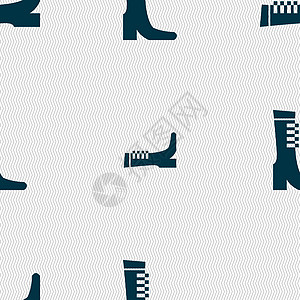 女性秋季和冬季鞋靴图标标志 具有几何纹理的无缝模式 韦克托牙龈弹簧工作服皮革插图秋鞋标签衣服橡皮鞋类图片