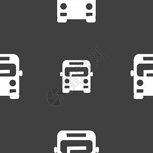 巴士图标标志 灰色背景上的无缝模式 韦克托网络运输交通男人民众导航旅行出租车按钮旅游图片