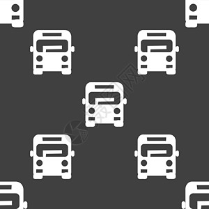 巴士图标标志 灰色背景上的无缝模式 韦克托出租车城市互联网乘客公共汽车工人网络酒店汽车交通图片