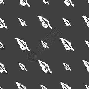 羽毛图标标志 灰色背景上的无缝模式 韦克托插图翅膀文学诗人鹅毛笔飞行夹子标签写作刷子图片