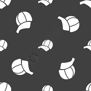 球帽图标标志 灰色背景上的无缝模式 韦克托青少年空白店铺白色艺术夹子纺织品男人棒球运动图片