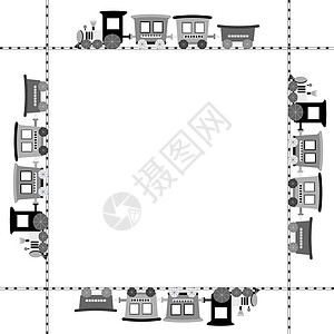 卡通火车框架背景图片