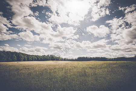一片草原上阴云多云的天气图片
