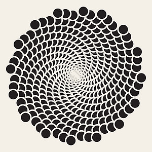 矢量黑白螺旋圈旋流抽象圆形光学错觉灰色艺术色调插图海浪流行音乐涡流催眠白色星系图片