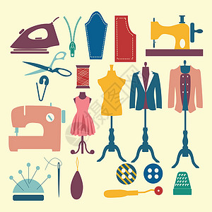 时装工业和缝缝合图标图片