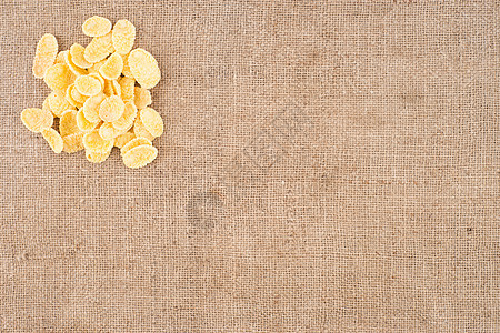 穿麻布的玉米片饮食谷物玉米早餐福利食物背景图片