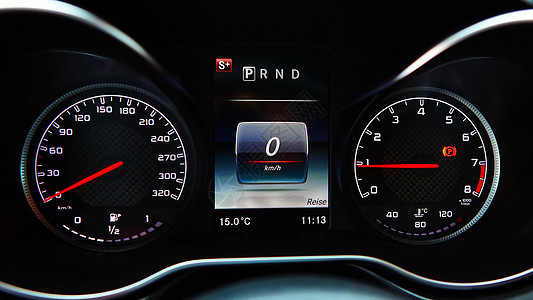 现代车速计 仪表板贴近镜头控制板短跑运输金属驾驶转速蓝色控制燃料转速表图片