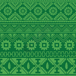 绿色美洲原住民民族模式风格民俗手工打印卡片插图装饰品曲线纺织品花纹图片