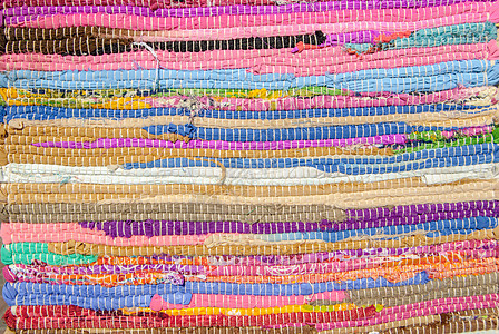 彩色地毯纹理手工地毯为您的概念或项目提供完美的背景材料工艺棉布蓝色粉色纺织品手工业杂色紫色小地毯图片