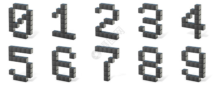 8位字型 数字 3D图片