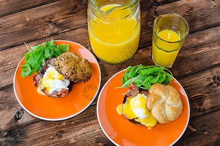 英语松饼加培根 鸡蛋甜点面包早餐资源橙子蛋黄小吃火腿配料食物美食图片
