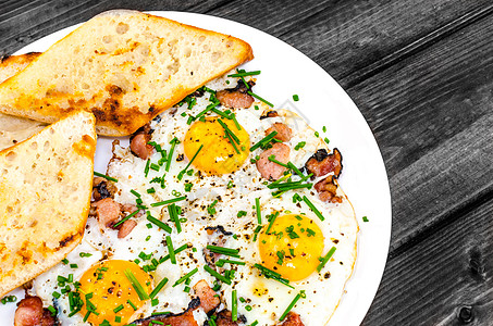 培根 鸡蛋和烤面包种子英语烹饪沙拉早餐制品水煮酒店脆皮黄油图片