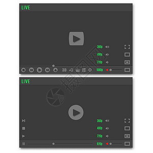 视频播放器 矢量插图材料酒吧网站界面转盘控制收音机屏幕技术皮肤图片