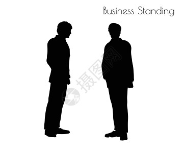 商业站立 pos 的人男人工作冒充姿势职业剪影阴影男性就业插图背景图片