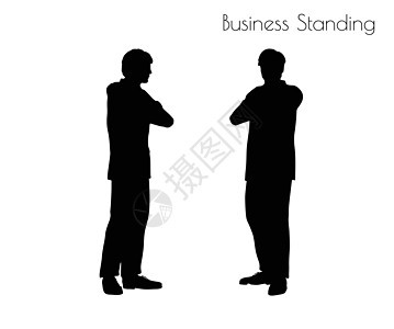 商业站立 pos 的人阴影职业姿势插图工作就业剪影男性冒充男人背景图片