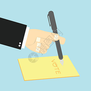 手写纸投票的投票概念横幅营销男人合伙网络文档签名信用合同工作图片