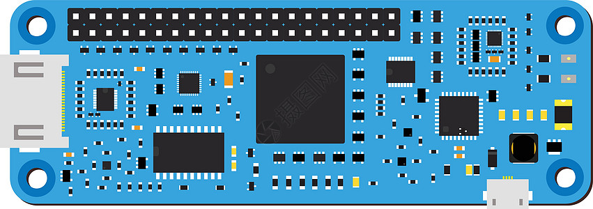 带微控制器的 DIY 电子迷你蓝色高端板图片