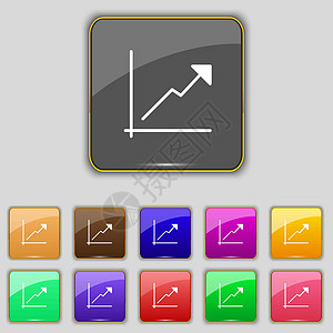 图表图标符号 设置您网站的11个彩色按钮 矢量报告图形销售量黑色数据馅饼推介会插图金融网络图片