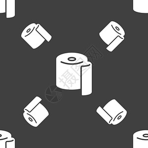卫生纸图标标志 灰色背景上的无缝模式 韦克托壁橱圆圈民众家庭餐巾组织毛巾厨房标签管子图片